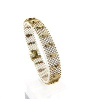 Gold gallery wire link bracelet