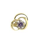 Image 3 of Golden artistic ring with amethyst and diamond | 0.12 ct.