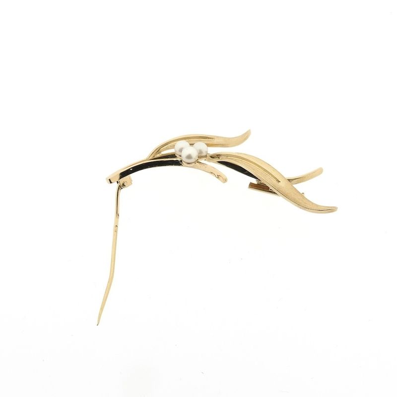 Image 6 of Gold brooch with pearl