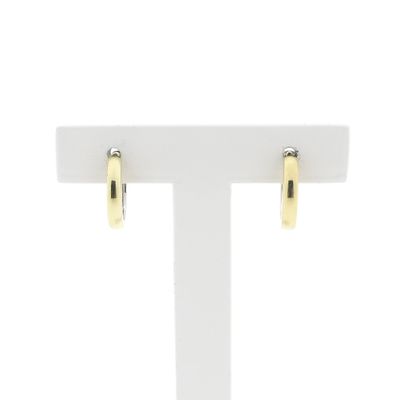 Two-tone gold hoop earrings | Ø 14.5 mm Image 1 of Two-tone gold hoop earrings | Ø 14.5 mm