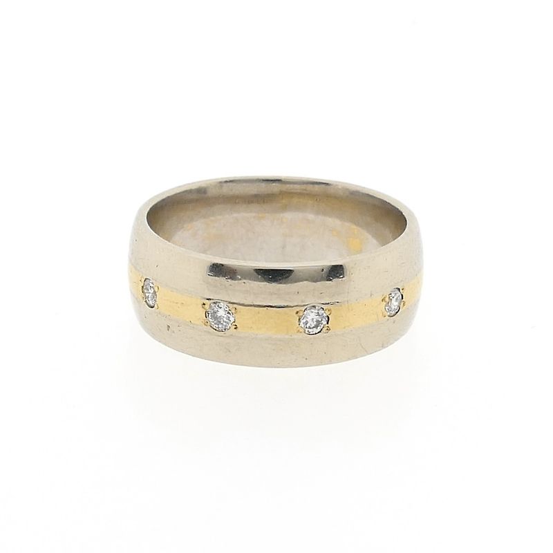 Image 5 of Two-tone gold ring with 0.16 ct diamonds.