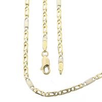 Two-tone gold navy link necklace | 51.5 cm