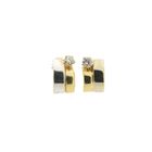 Image 6 of Bicolor gold stud earrings with zirconia