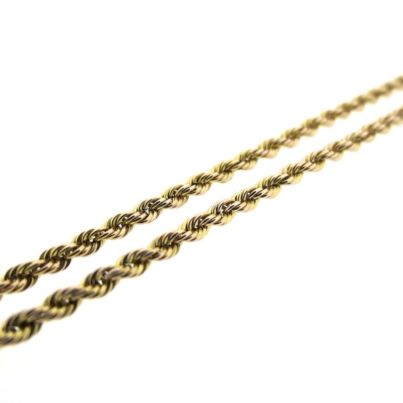 Image 5 of Two-tone gold twisted link necklace | 45 cm