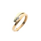 Image 1 of Bicolor Gold Solitaire Ring with Zirconia