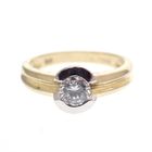 Image 4 of Two-tone gold solitaire ring with zirconia