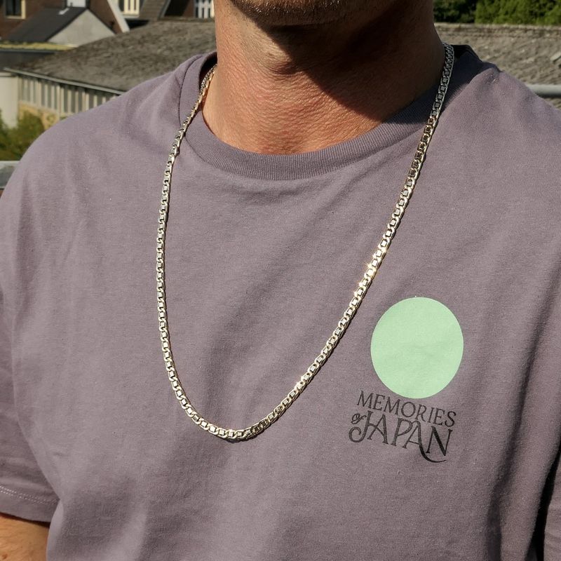 Image 8 of Gold long gourmet link necklace