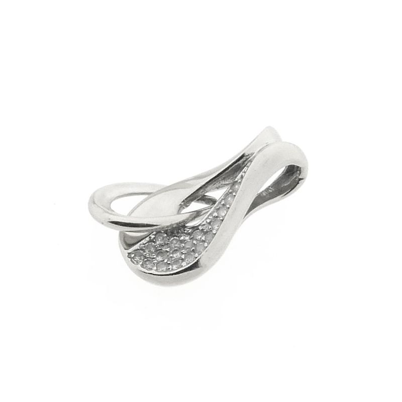 Image 7 of White gold pendant with zirconia