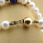Image 4 of Pearl necklace with lapis lazuli and gold clasp | 43 cm