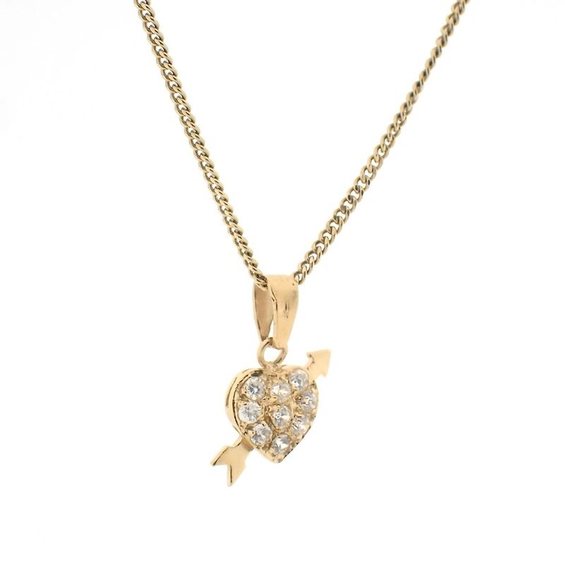 Image 4 of Gold pendant of a heart with zirconia