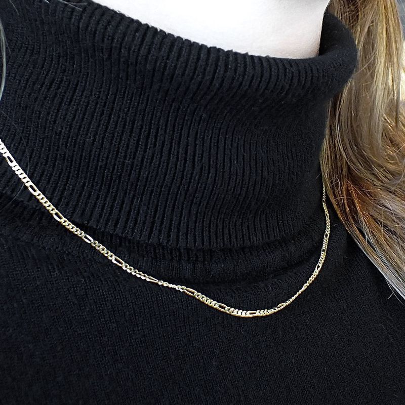 Image 9 of Gold Figaro link chain | 45 cm