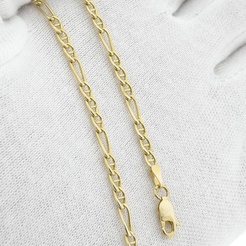 Image 9 of Gold Figaro link bracelet | 18.5 cm