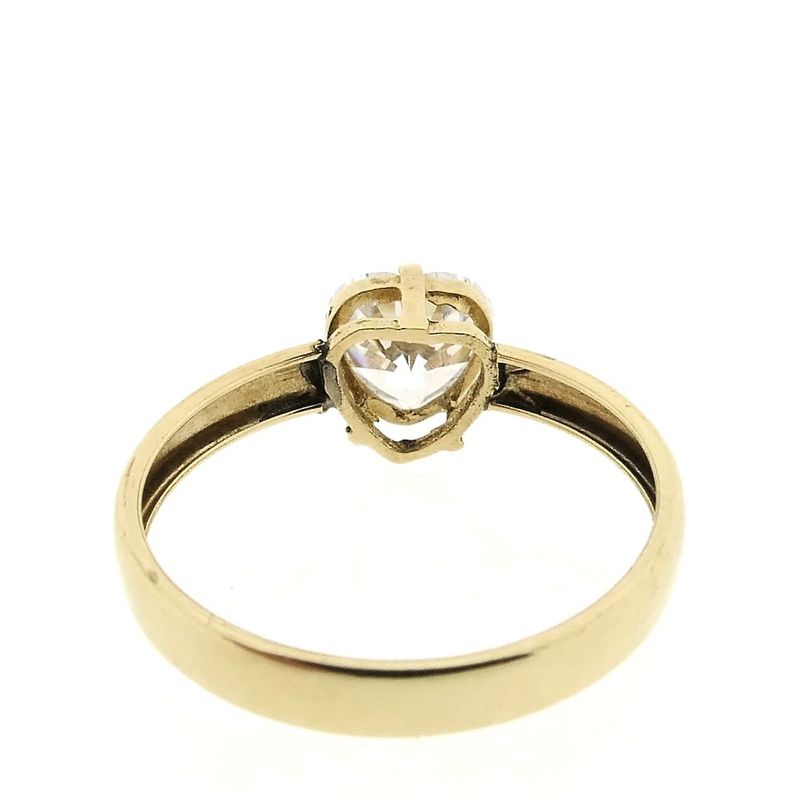 Image 7 of 9 carat solitaire ring with zirconia in heart shape