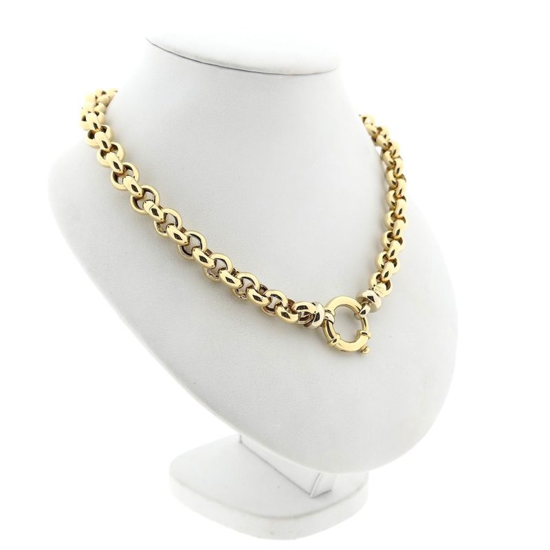 Afbeelding 3 van Gouden jasseronschakel collier | 46 cm
