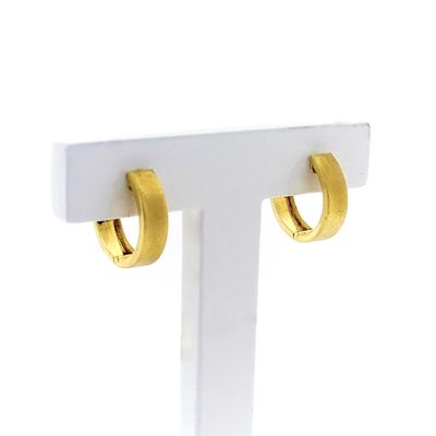 Image 2 of Gold hinged hoop earrings; Ø 14.5 mm