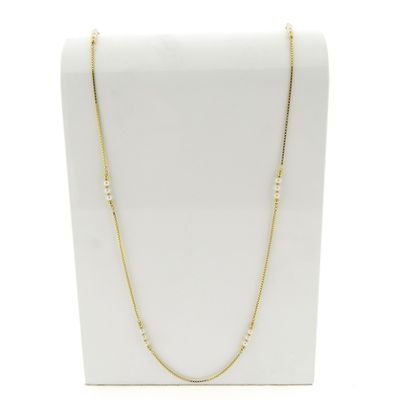 Image 1 of Long Venetian link necklace with pearls | 90.5 cm