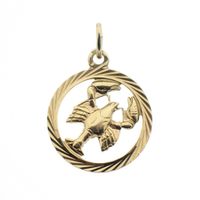 Gold zodiac sign pendant; Cancer