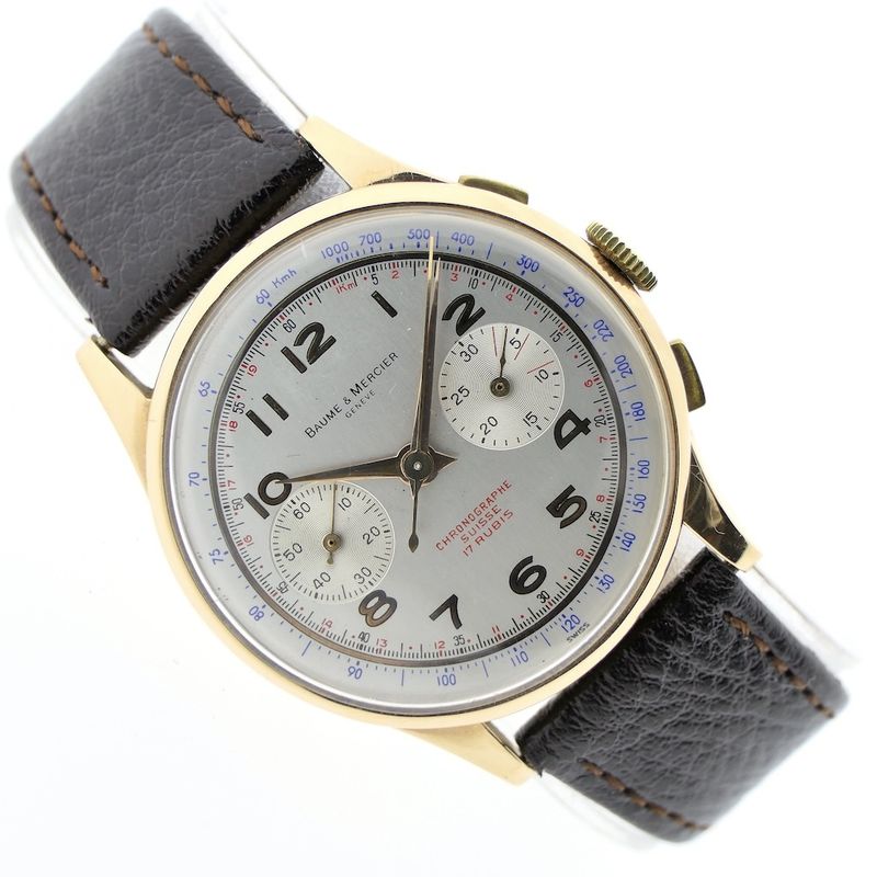 Image 7 of Baume Mercier Vintage Chronograaf; 18k. gouden heren horloge