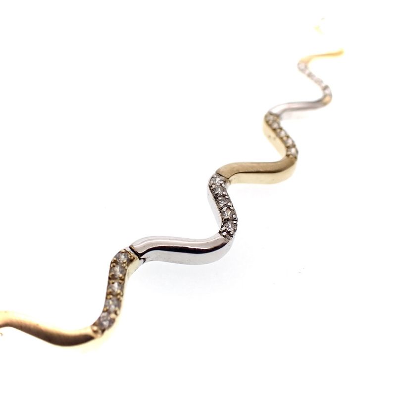 Image 6 of Gold winding necklace set with zirconia