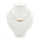 Afbeelding 1 van Bicolor gouden cobraschakel collier met vaste hanger en diamant