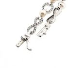 Afbeelding 4 van Witgouden infinityschakel armband met parel en zirconia | 19,5 cm
