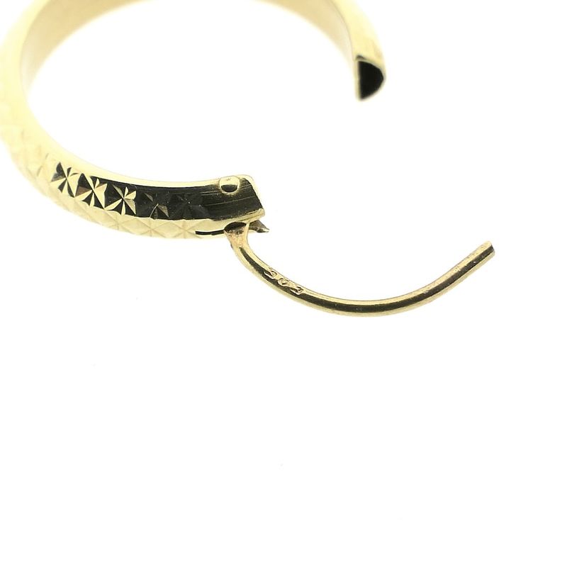 Image 8 of Gold faceted earrings; Ø 14.9 mm