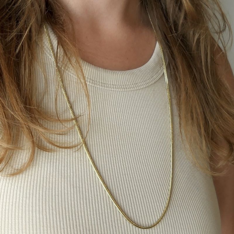 Image 8 of Gold long foxtail link chain | 71.5 cm