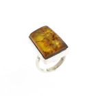 Image 1 of Silver ring with amber