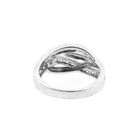 Image 4 of Wide silver crossover ring with zirconia