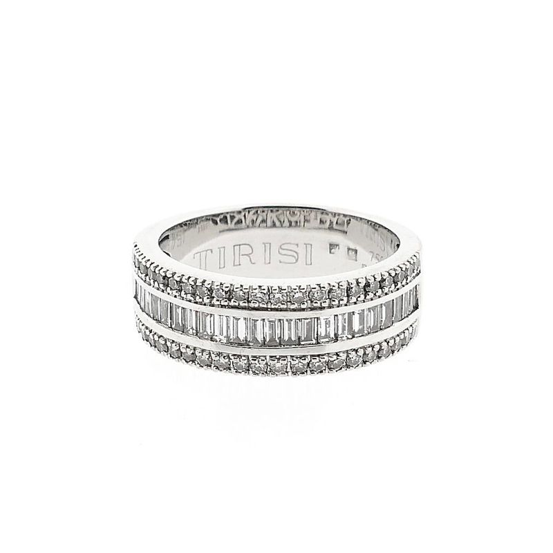 Image 3 of White gold Tirisi ring with diamonds; approx. 0.90 ct.