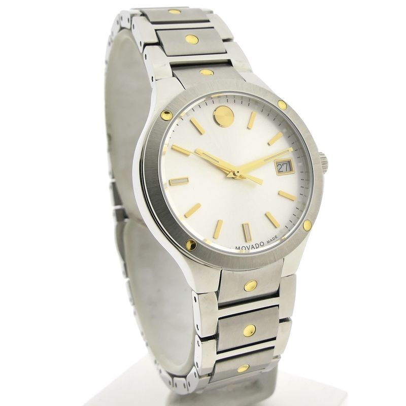 Image 3 of Movado SE; Two-tone watch with white dial; 0607516