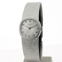 Patek Philippe Ellipse 3370/1; Vintage 18k. witgouden dames horloge