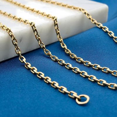 Image 2 of Gold Anchor Chain Necklace; 14 Karat; 65 cm