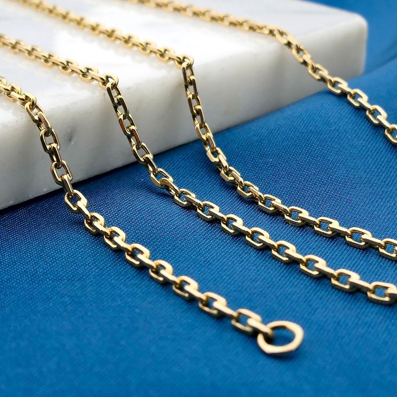 Image 2 of Gold Anchor Chain Necklace; 14 Karat; 65 cm