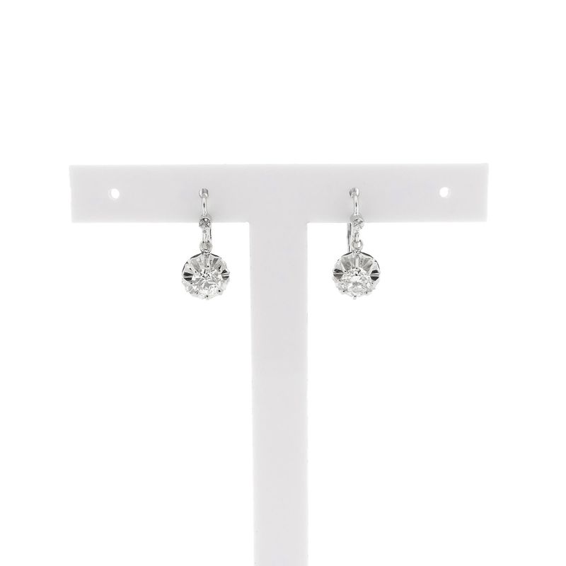 Image 1 of White gold earrings with diamond; 1.00 ct.