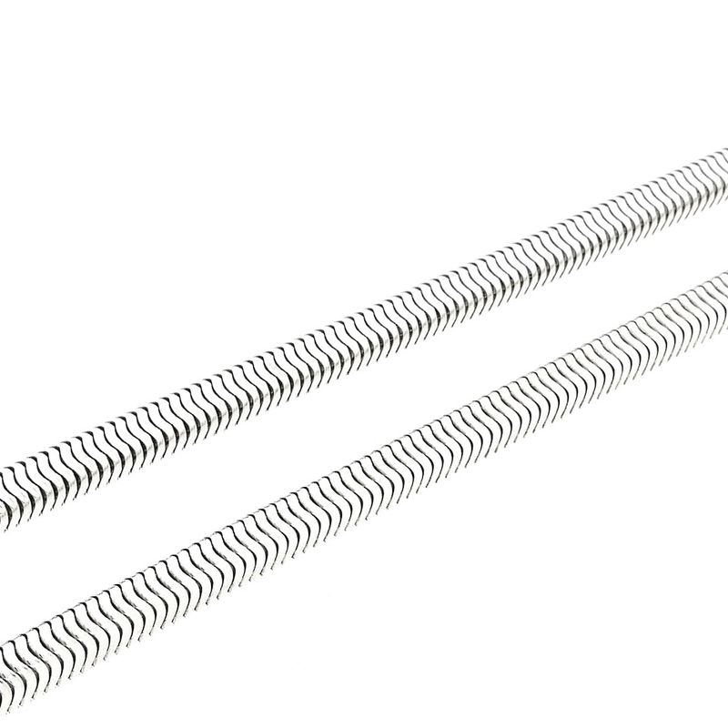 Image 7 of Long silver snake link necklace