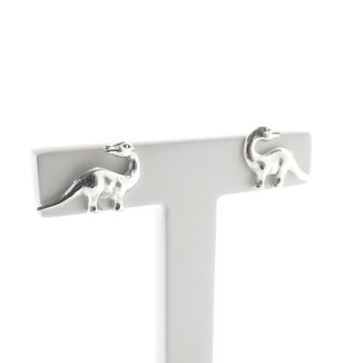 Image 1 of Silver dinosaur stud earrings