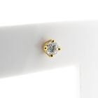 Image 4 of Gold solitaire stud earrings with diamonds; 0.12 ct.
