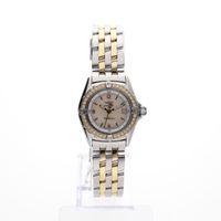 Breitling Callistino 'Mother of Pearl' D52045; 18k gold/steel women's watch with diamonds