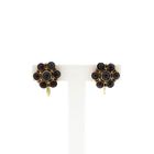 Image 1 of Vintage Gold Clip-On Earrings with Garnet
