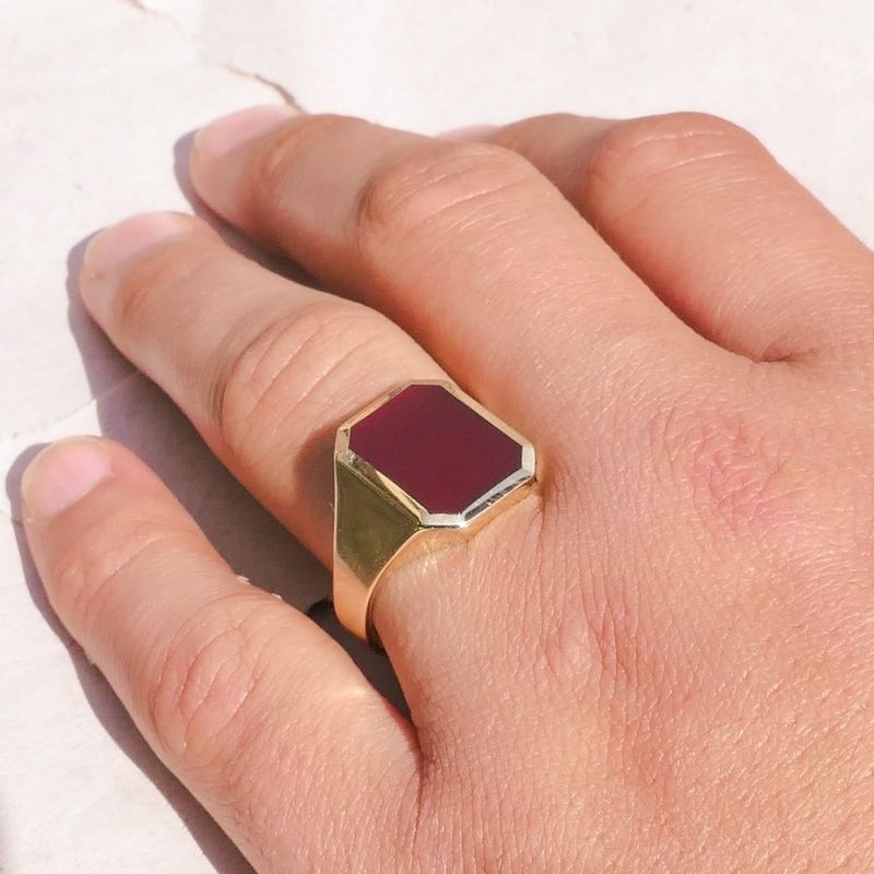Image 4 of Gold signet ring with carnelian | Men