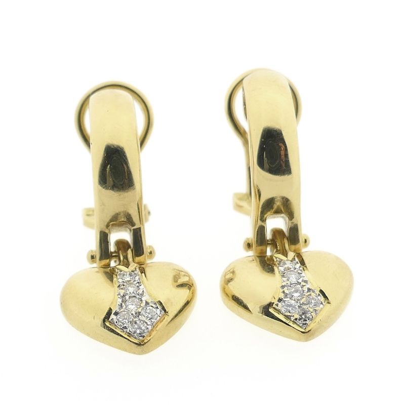 Image 9 of Gold earrings with diamond; 0.24 ct.
