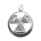 Image 1 of Silver round pendant with guardian angel