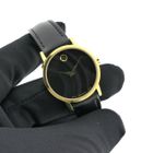 Image 8 of Movado Museum Classic; Gold-plated women's watch with black 'Mother of Pearl' dial; 0607564