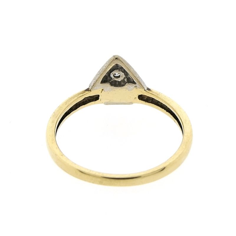 Image 6 of Two-tone gold solitaire ring with 0.015 ct diamond.