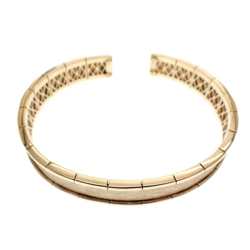 Image 3 of Gold textured clamp bracelet; Size L