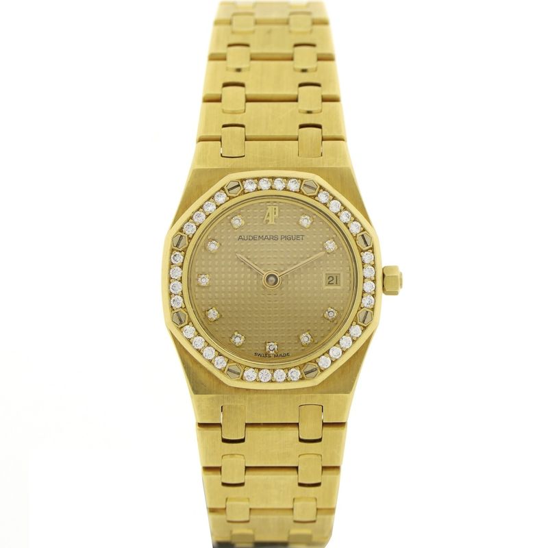 Image 1 of Audemars Piguet Royal Oak 66319BA; 18k gold women's watch with diamonds