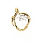 Image 7 of Gold brooch with diamonds; 0.225 ct.
