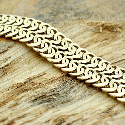 Gold French gourmet link bracelet | 20 cm Image 2 of Gold French gourmet link bracelet | 20 cm
