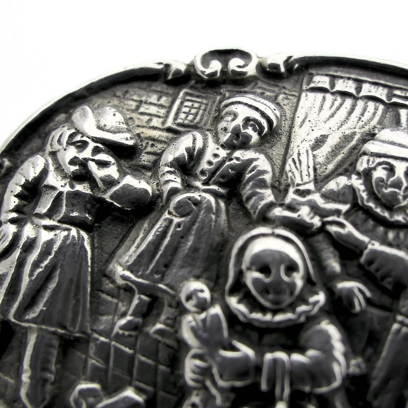 Image 6 of Vintage silver brooch with scene